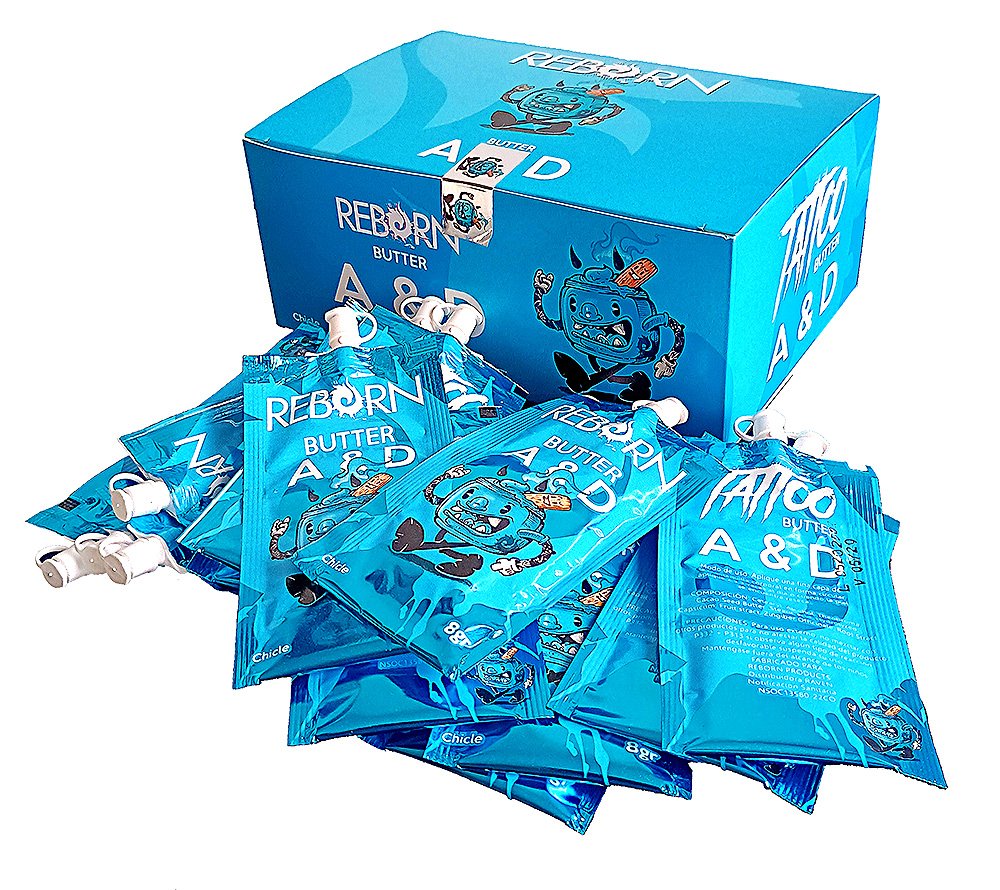 Caja de 25 Sobres Reborn de Crema Ayd para Tatuaje