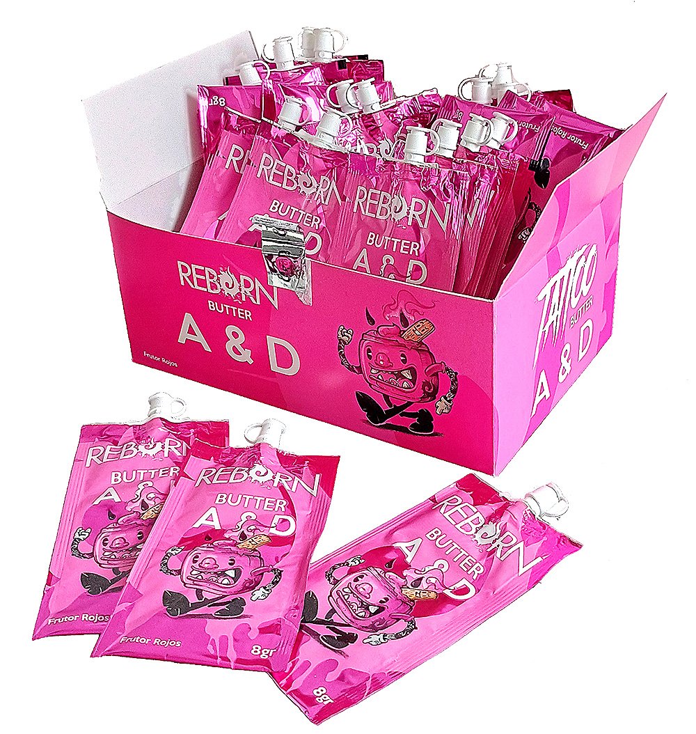 Caja de 25 Sobres Reborn de Crema Ayd para Tatuaje - Imagen 3