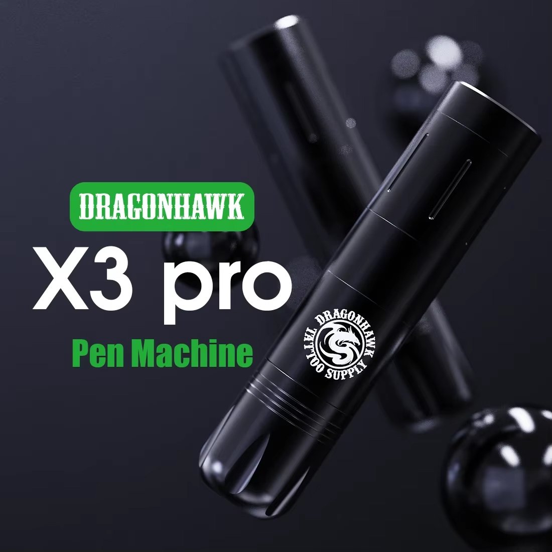 Maquina Pen Dragonhawk X3 Inalambrica Tattoo Profesional En Kit Negro - Imagen 8