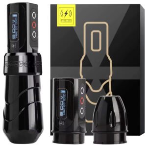 Maquina Tattoo Pen Flux Max Inalámbrica 2baterias Black Gloss