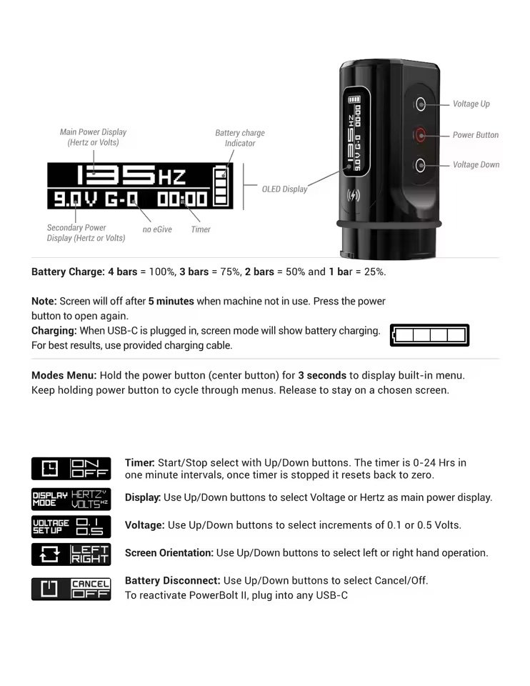 Maquina Tattoo Pen Flux Max Inalámbrica 2baterias Black Mate - Imagen 5