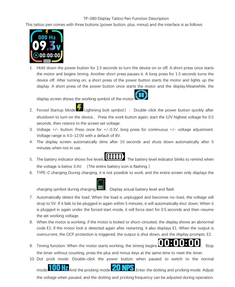 Maquina Pen KVM Tattoo Inalámbrica Pantalla Digital En Kit Negro - Imagen 6