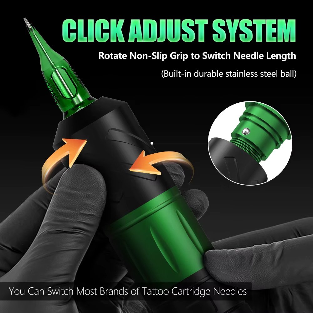 Maquina Rotativa Pen Tattoo Inalambrica Trex Kit De Tatuaje Negro - Imagen 6