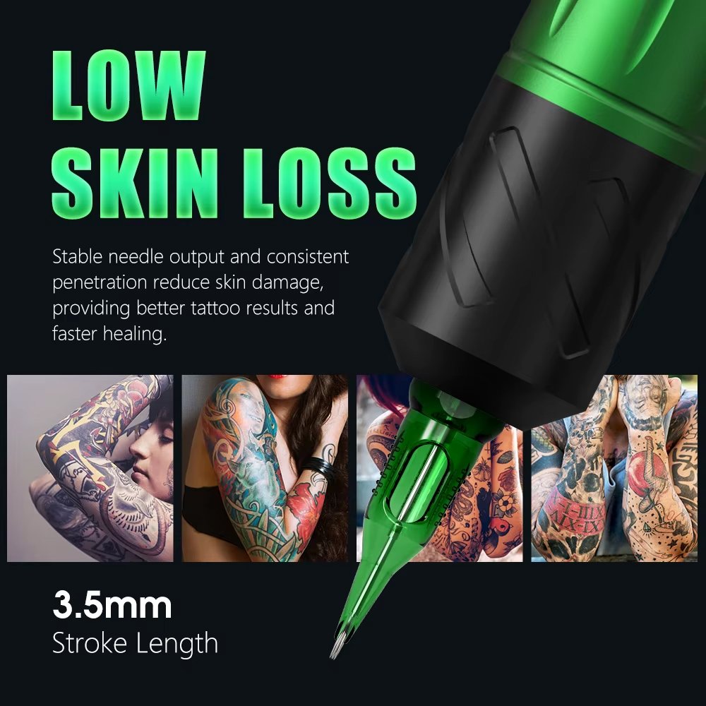 Maquina Rotativa Pen Tattoo Inalambrica Trex Kit De Tatuaje Negro - Imagen 5