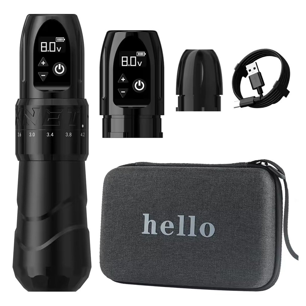 Maquina Tattoo Pen Inalámbrica Xnet Void Ajustable Stroke Negro