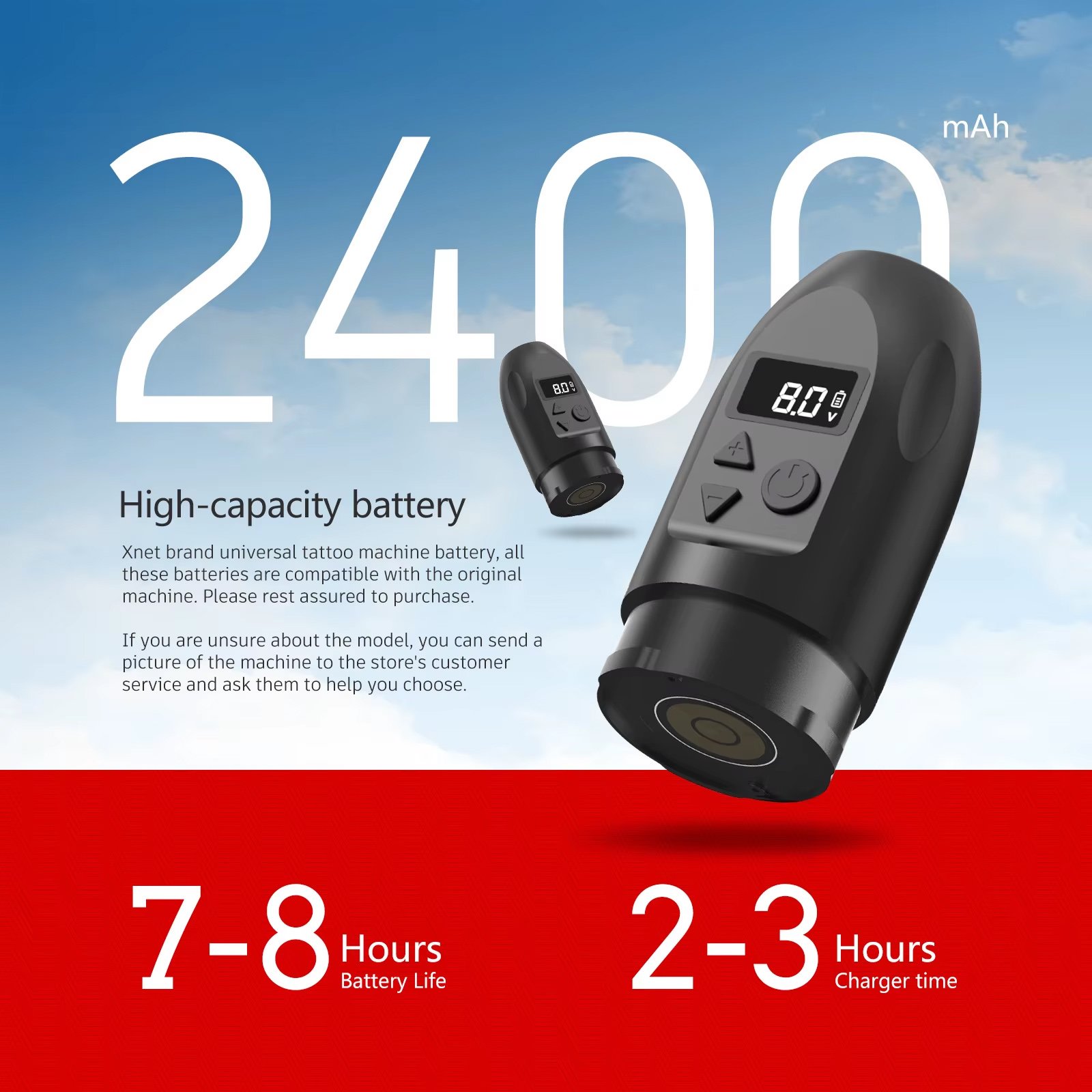 Maquina Tattoo Pen Inalámbrica Xnet Void Ajustable Stroke Negro - Imagen 4