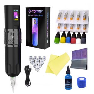 Maquina Pen Inalambrica Totop Stroke Ajustable En Kit Negro