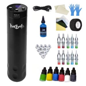 Maquina Pen Tattoo Inalambrica Knight En Kit Negro