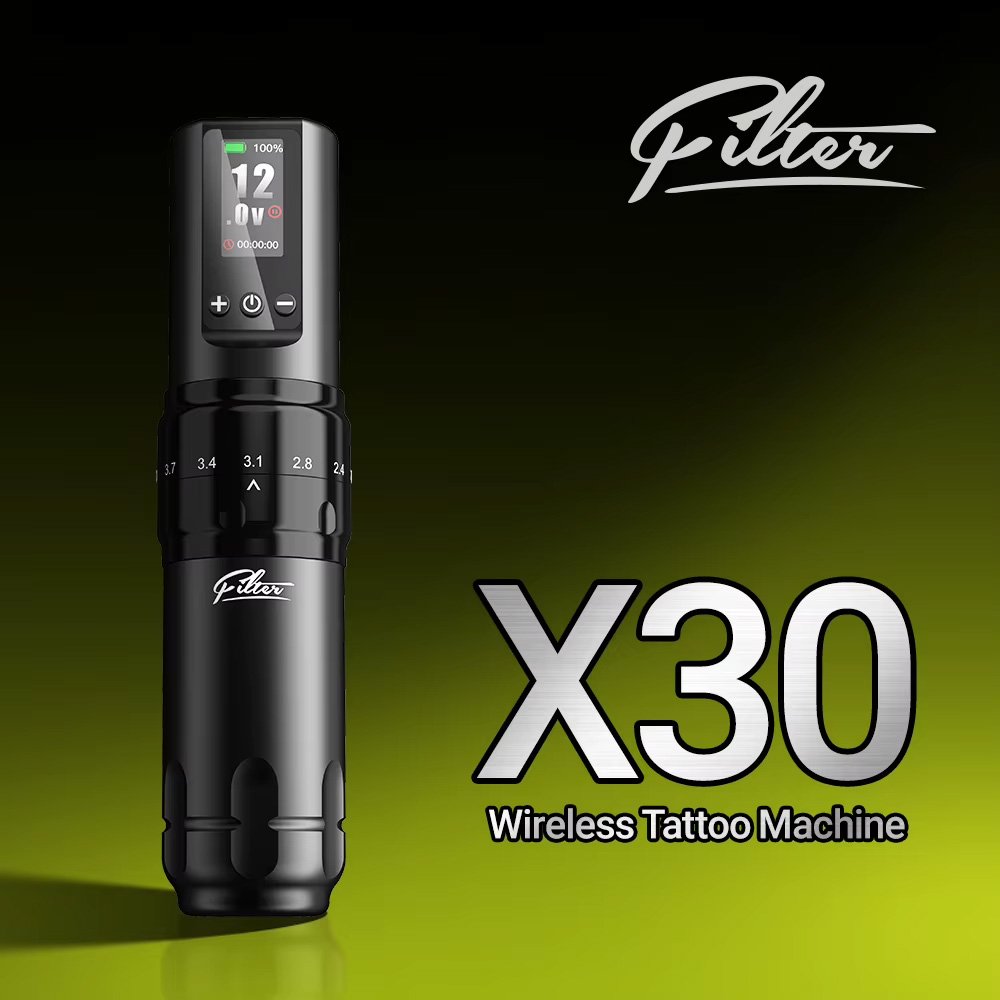 Maquina Pen Ez Filter X30 Inalambrica Tattoo Pro En Kit 2baterias - Imagen 3