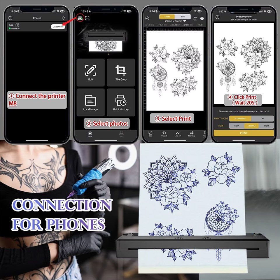 Impresora Térmica Dragonhawk T6 Para Plantillas De Tatuajes - Imagen 8